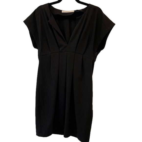 ZARA Little Black Dress Short Sleeve Tulip Dress, Shift Mini Dress Size M - Picture 2 of 5